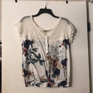 White floral top